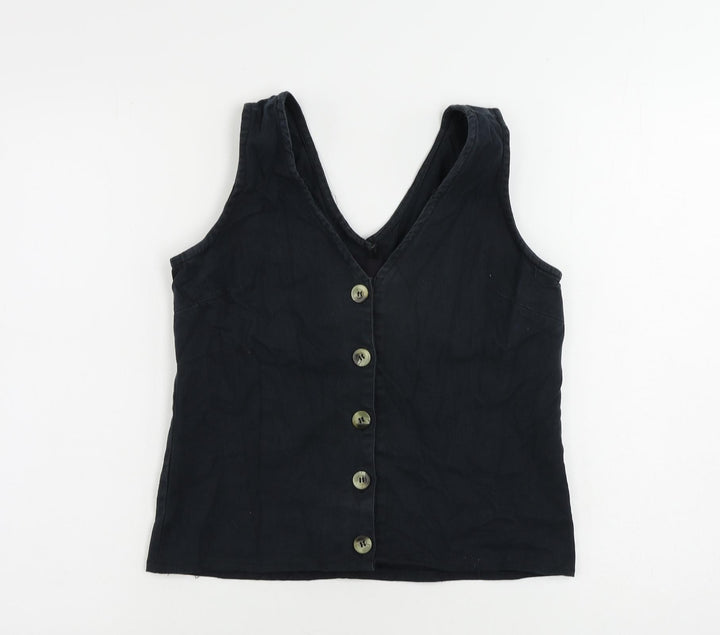 Nasty Gal Womens Blue Jacket Waistcoat Size 6 Button