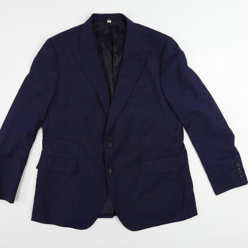 Marks and Spencer Mens Blue Wool Jacket Suit Jacket Size 44 Regular