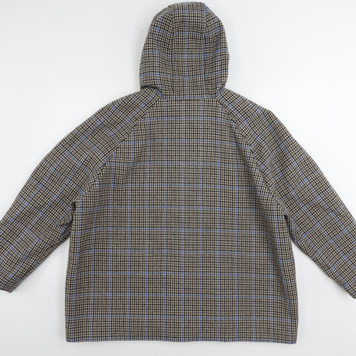 Marks and Spencer Womens Brown Geometric Jacket Size 22 Zip - Hooded