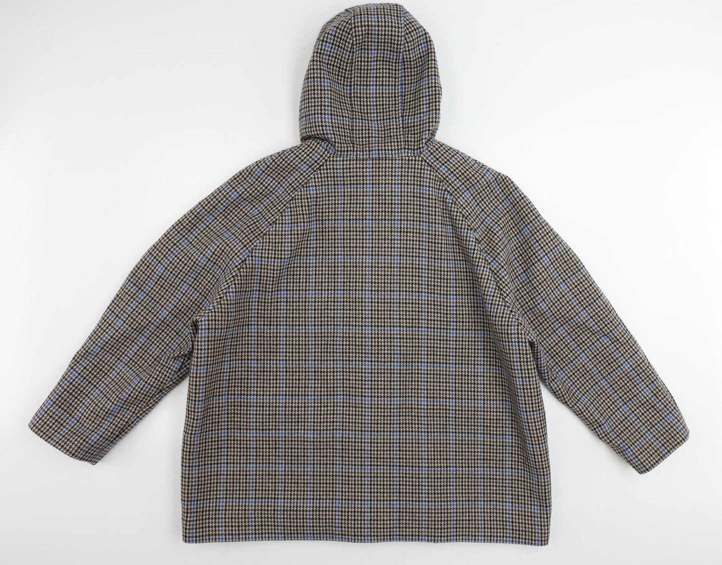 Marks and Spencer Womens Brown Geometric Jacket Size 22 Zip - Hooded