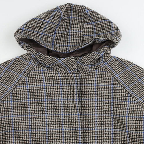Marks and Spencer Womens Brown Geometric Jacket Size 22 Zip - Hooded