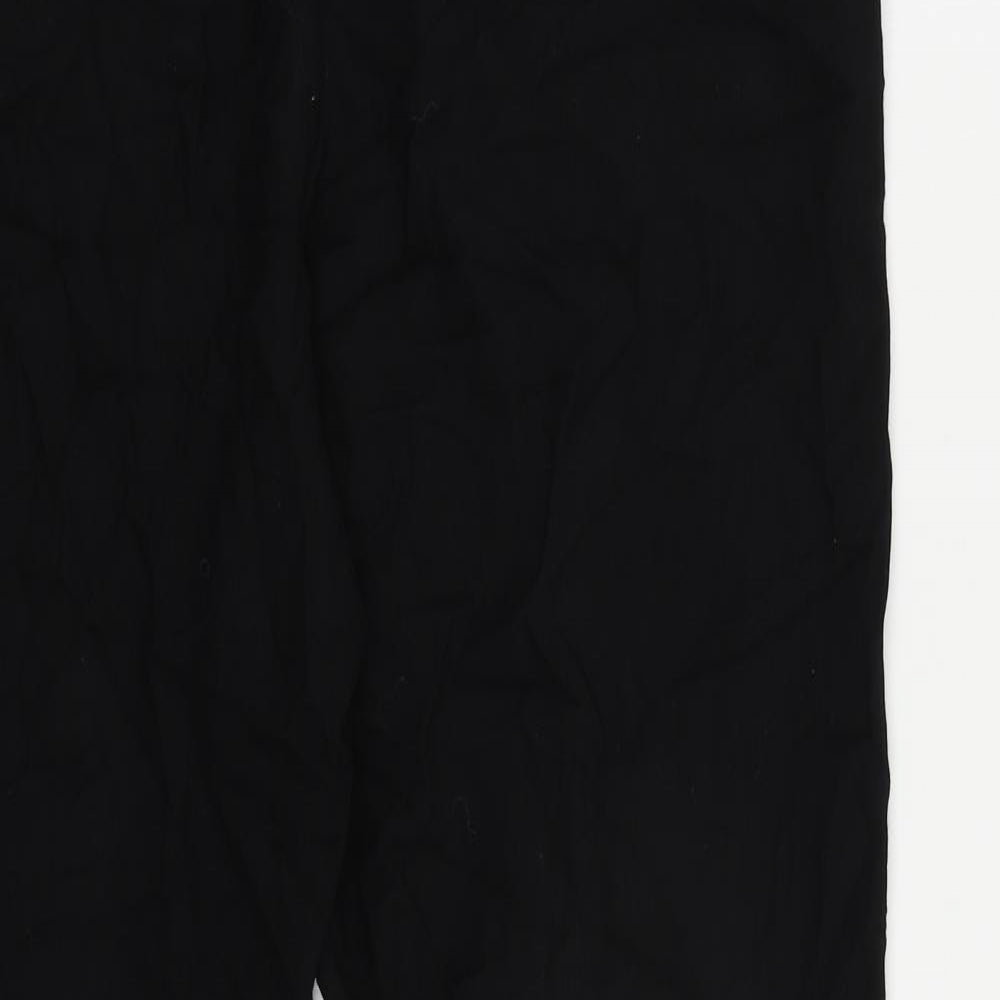 H&M Womens Black Viscose Trousers Size 18 L26 in Regular - Elastic Waist