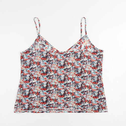 Per Una Womens Multicoloured Floral Polyester Camisole Tank Size 20 V-Neck