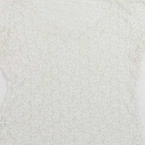 Per Una Womens White Viscose Basic Blouse Size 12 V-Neck - Sheer
