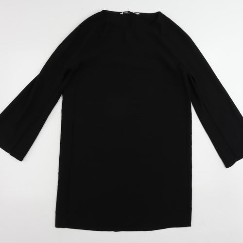 Zara Womens Black Polyester Sheath Size S Boat Neck Pullover