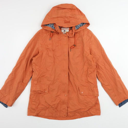 Seasalt Womens Orange Rain Coat Coat Size 14 Zip - Waterproof Breathable