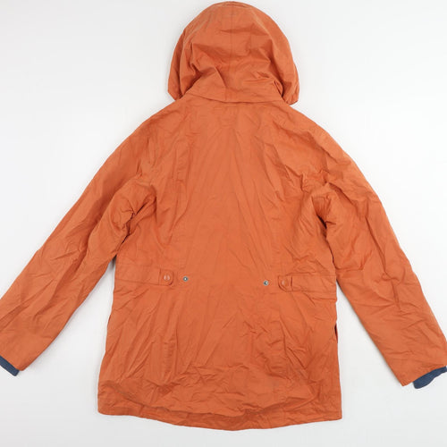 Seasalt Womens Orange Rain Coat Coat Size 14 Zip - Waterproof Breathable