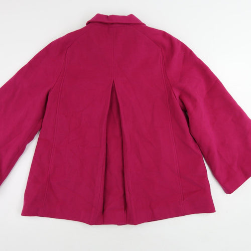 Marks and Spencer Womens Pink Pea Coat Coat Size 12 Button