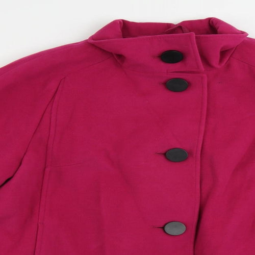 Marks and Spencer Womens Pink Pea Coat Coat Size 12 Button