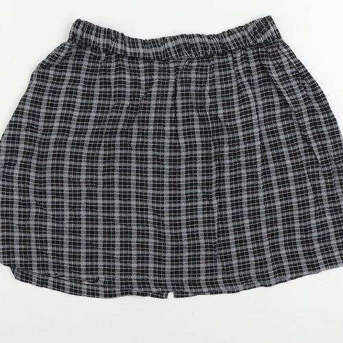 Urban renewal Womens Grey Plaid Viscose Mini Skirt Size S Button - Pockets