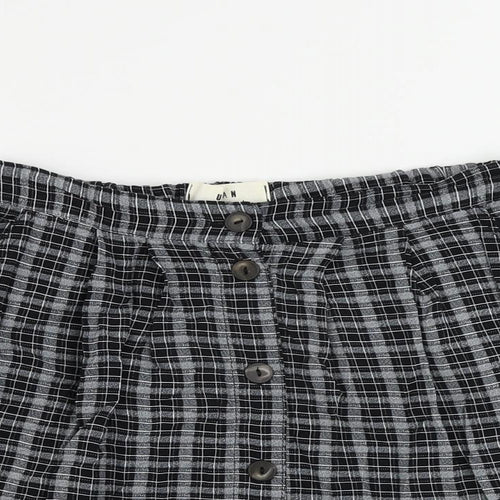 Urban renewal Womens Grey Plaid Viscose Mini Skirt Size S Button - Pockets