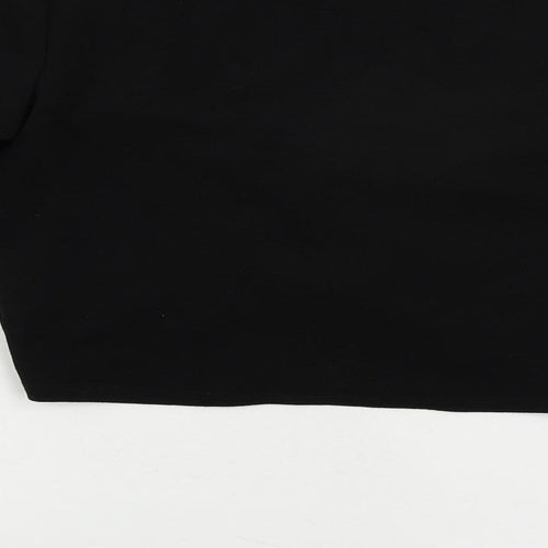 Divided by H&M Womens Black Polyester Cropped Blouse Size S V-Neck - Ruched