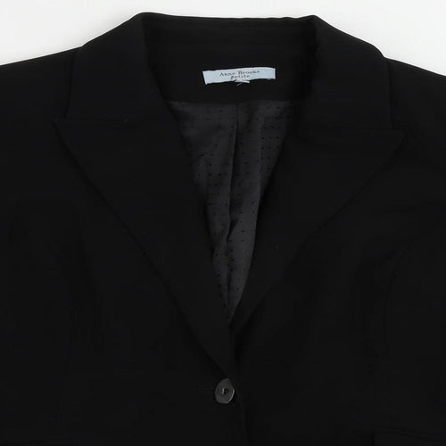 Anne Brooks Womens Black Jacket Blazer Size 14 Button
