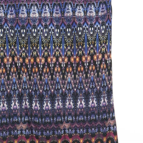 Boohoo Womens Multicoloured Geometric Polyester Bodycon Size 14 Scoop Neck Pullover