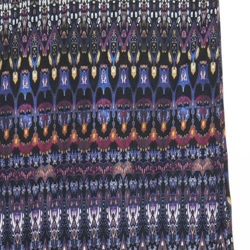 Boohoo Womens Multicoloured Geometric Polyester Bodycon Size 14 Scoop Neck Pullover