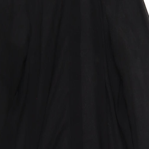 H&M Womens Black Polyester Shirt Dress Size 6 Collared Button