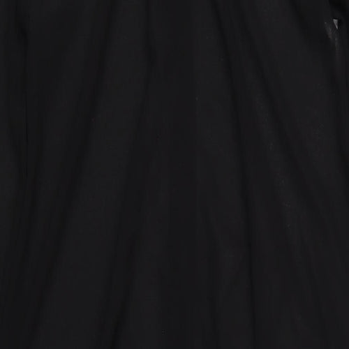 H&M Womens Black Polyester Shirt Dress Size 6 Collared Button