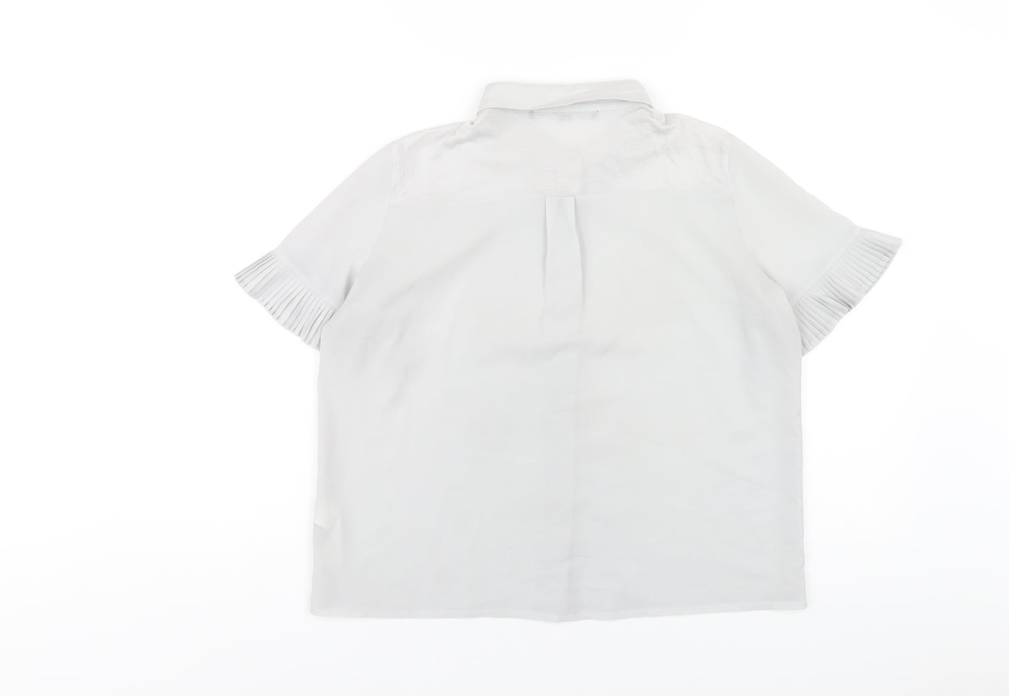 French Connection Womens Grey Polyester Basic Button-Up Size S Collared