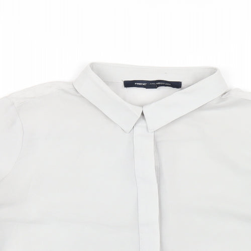 French Connection Womens Grey Polyester Basic Button-Up Size S Collared