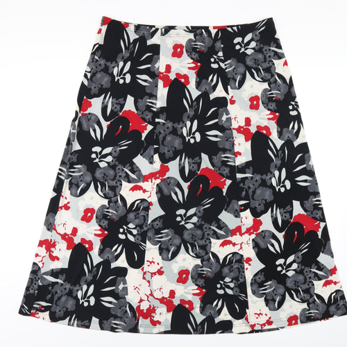 ELVI Womens Multicoloured Geometric Polyester A-Line Skirt Size M
