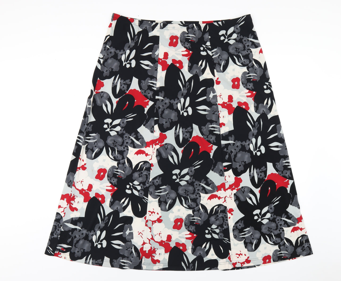 ELVI Womens Multicoloured Geometric Polyester A-Line Skirt Size M