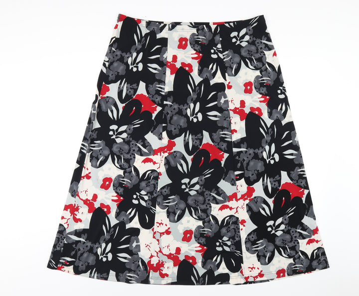 ELVI Womens Multicoloured Geometric Polyester A-Line Skirt Size M