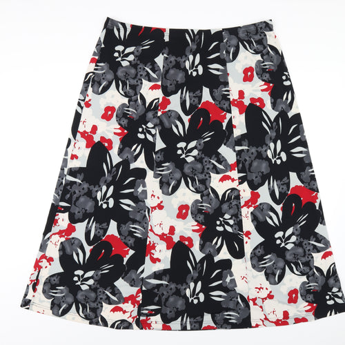 ELVI Womens Multicoloured Geometric Polyester A-Line Skirt Size M