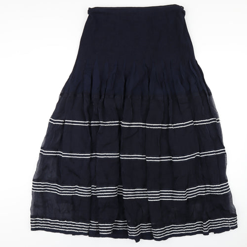 Per Una Womens Blue Viscose A-Line Skirt Size 14
