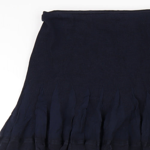 Per Una Womens Blue Viscose A-Line Skirt Size 14