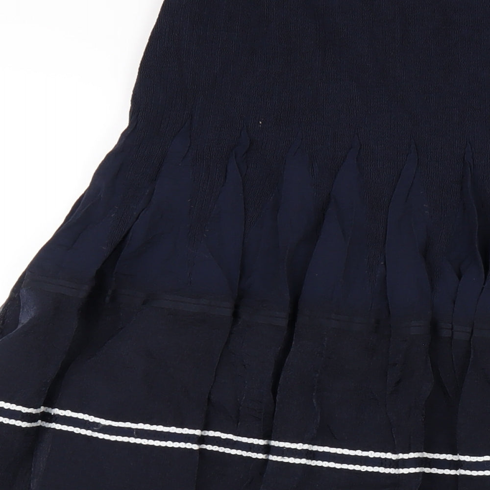 Per Una Womens Blue Viscose A-Line Skirt Size 14