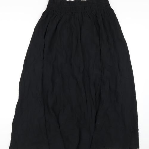 Marks and Spencer Womens Black Cotton A-Line Skirt Size 14
