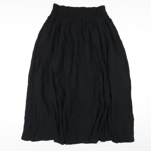 Marks and Spencer Womens Black Cotton A-Line Skirt Size 14