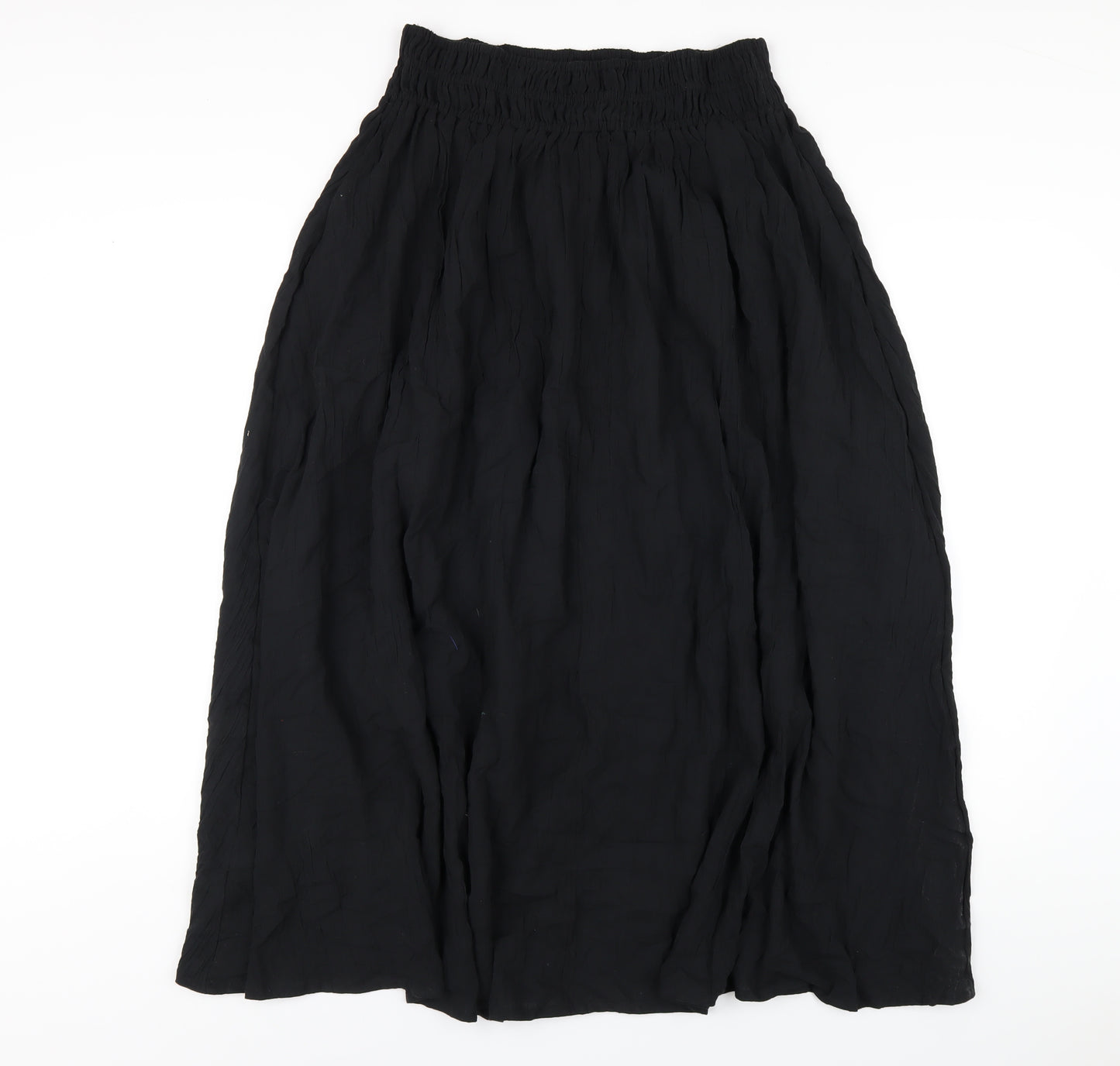 Marks and Spencer Womens Black Cotton A-Line Skirt Size 14