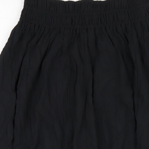 Marks and Spencer Womens Black Cotton A-Line Skirt Size 14