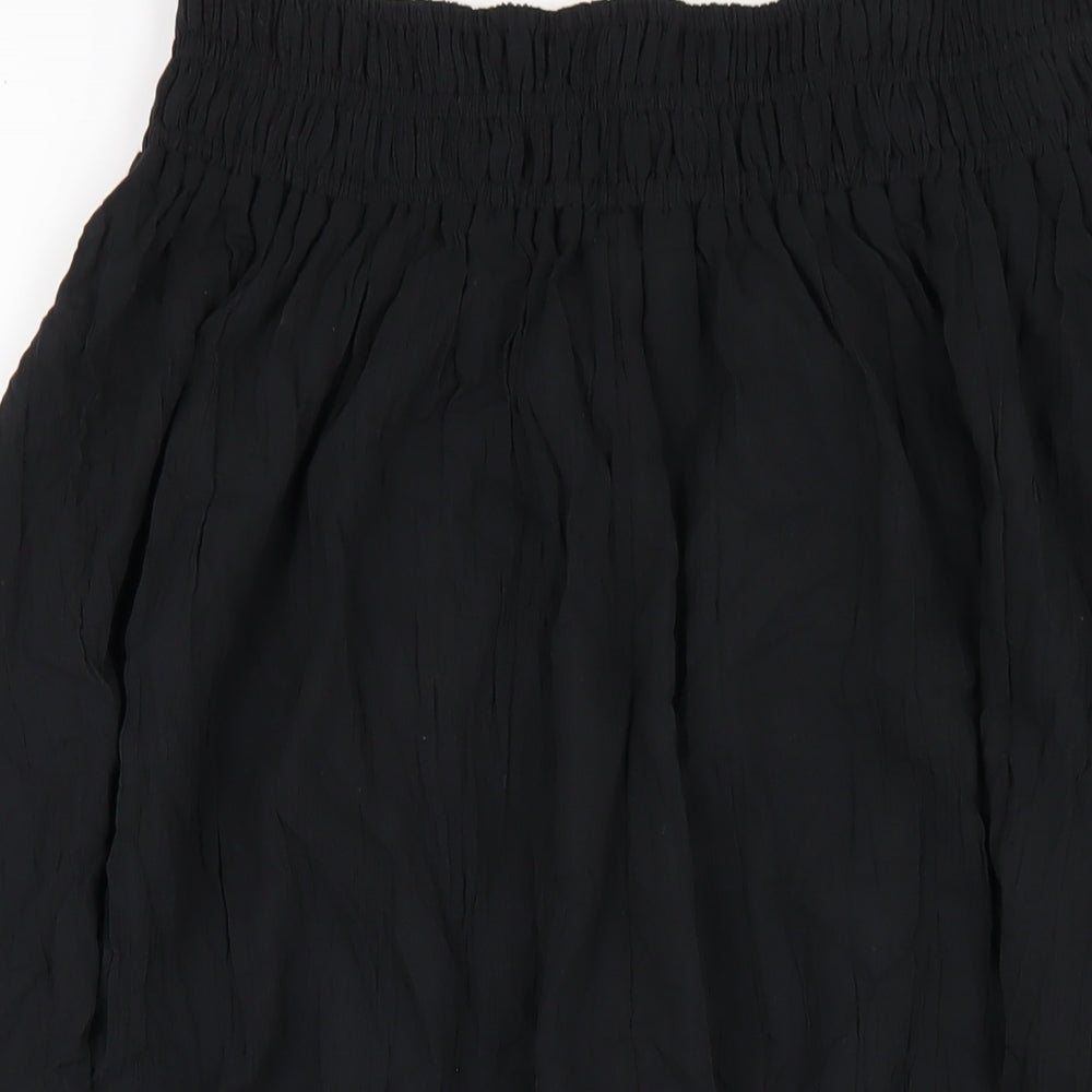 Marks and Spencer Womens Black Cotton A-Line Skirt Size 14