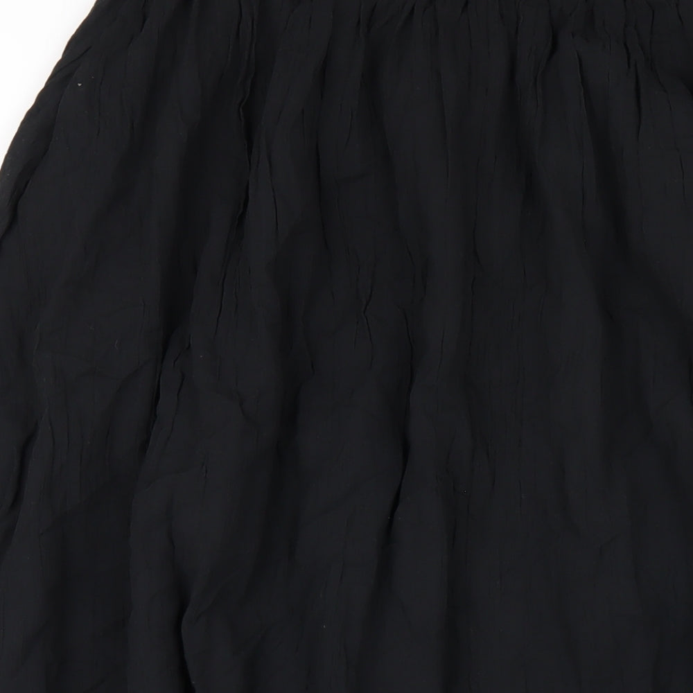 Marks and Spencer Womens Black Cotton A-Line Skirt Size 14
