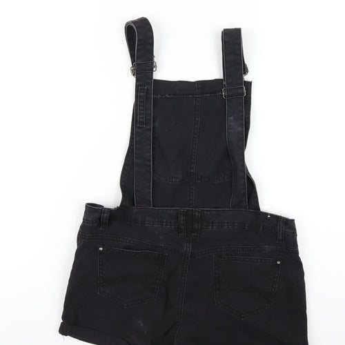 New Look Girls Black Cotton Dungaree One-Piece Size 14 Years Buckle