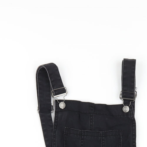 New Look Girls Black Cotton Dungaree One-Piece Size 14 Years Buckle
