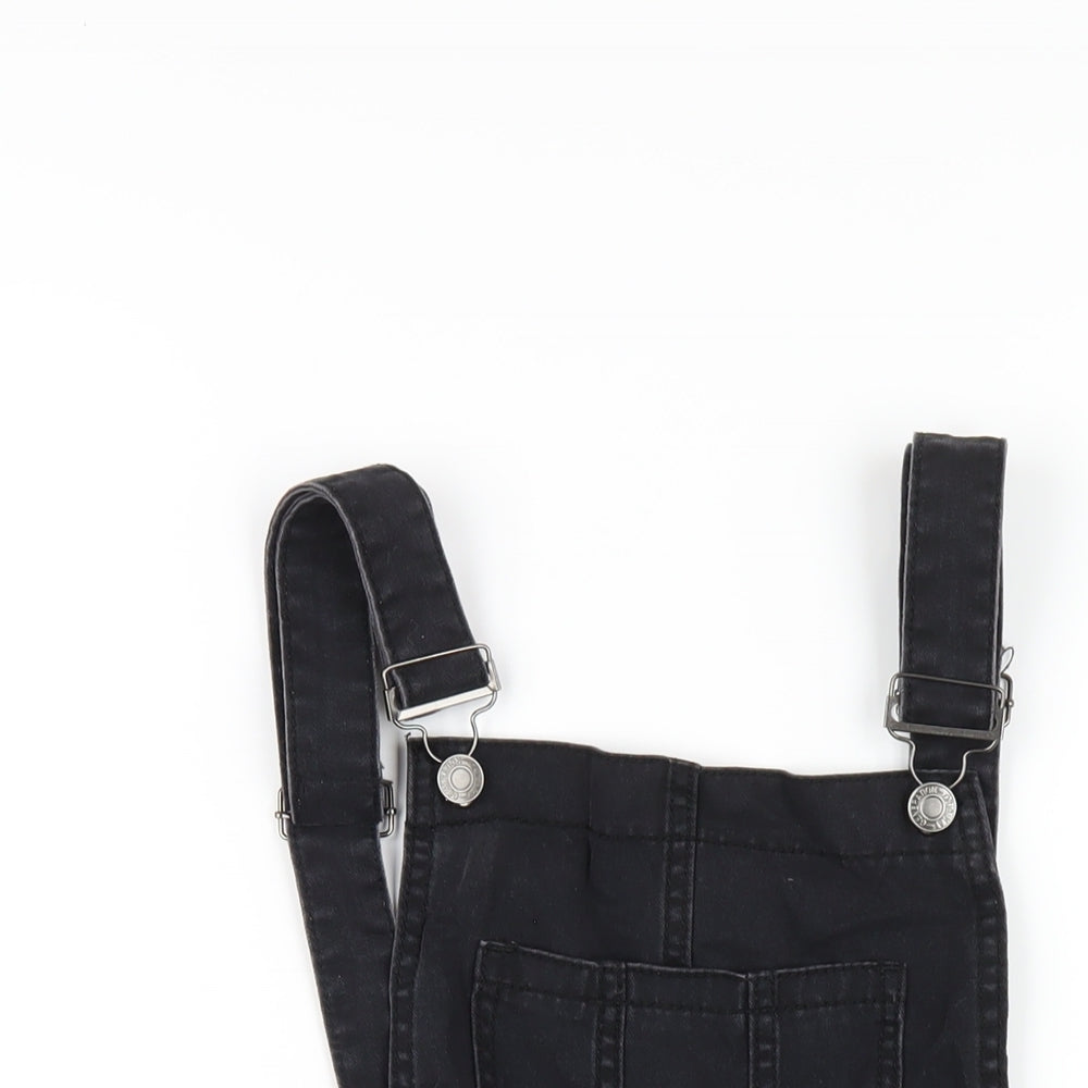 New Look Girls Black Cotton Dungaree One-Piece Size 14 Years Buckle