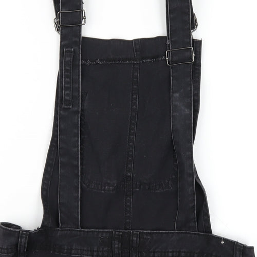 New Look Girls Black Cotton Dungaree One-Piece Size 14 Years Buckle