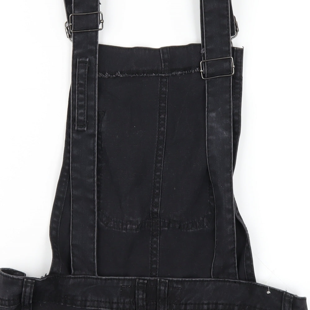 New Look Girls Black Cotton Dungaree One-Piece Size 14 Years Buckle