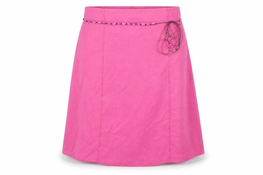 Front view of Principles women’s pink lyocell a-line skirt, size UK 18, zip