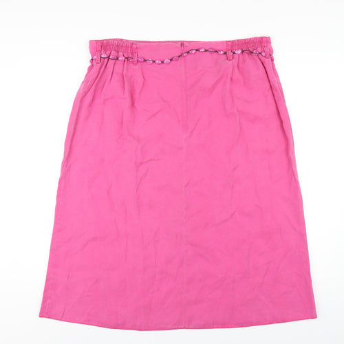 Principles Womens Pink Lyocell A-Line Skirt Size 18 Zip