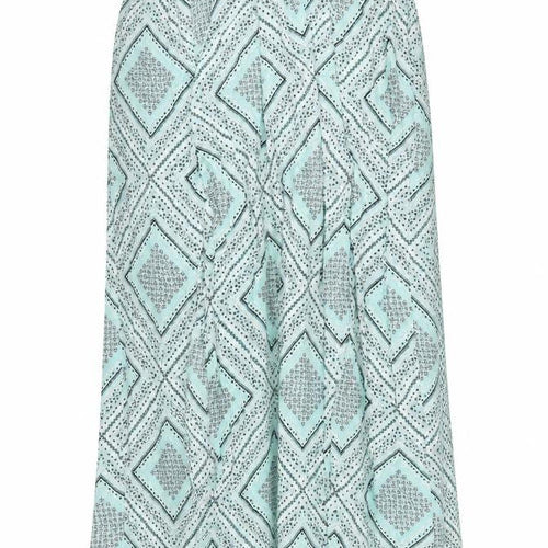 ASOS Womens Green Geometric Viscose A-Line Skirt Size 18