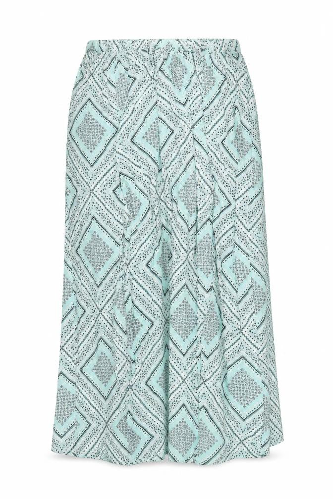 ASOS Womens Green Geometric Viscose A-Line Skirt Size 18