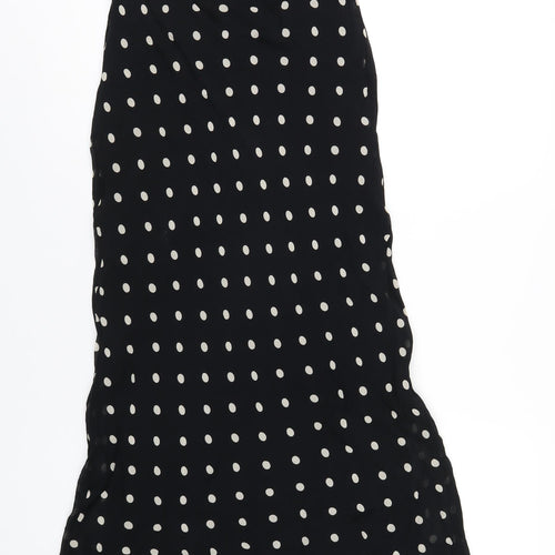 Adini Womens Black Polka Dot Viscose A-Line Skirt Size S