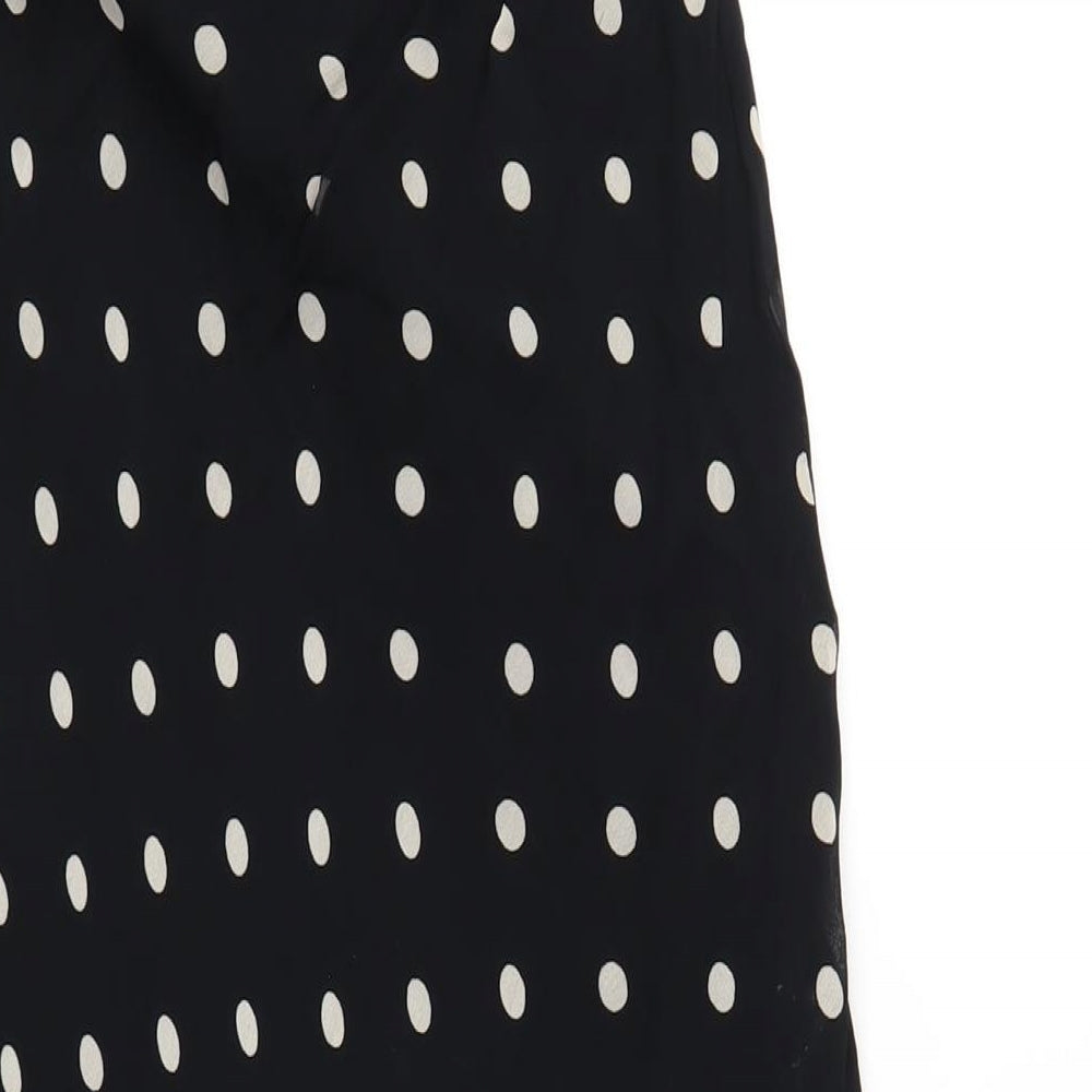 Adini Womens Black Polka Dot Viscose A-Line Skirt Size S