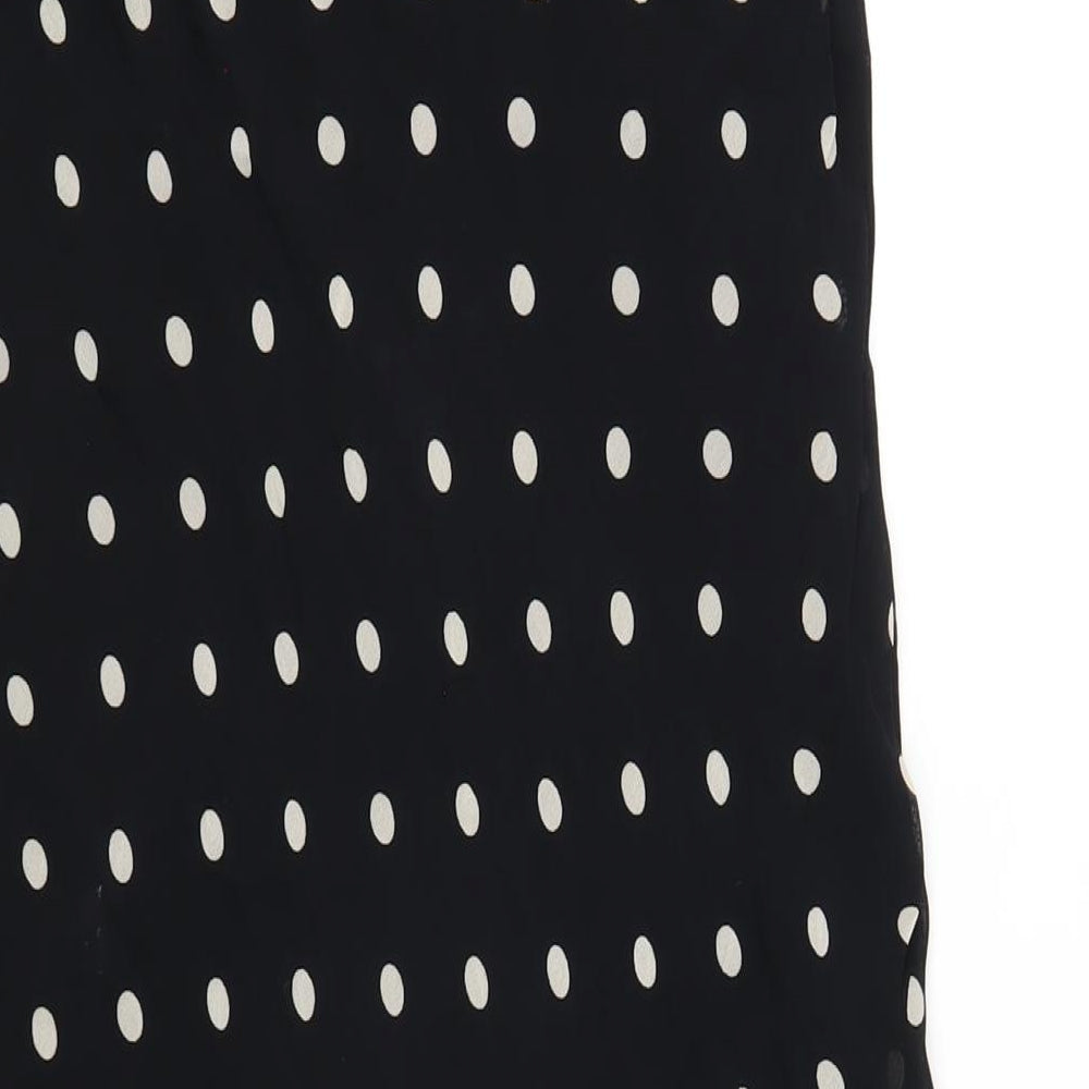 Adini Womens Black Polka Dot Viscose A-Line Skirt Size S