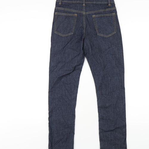 Marks and Spencer Boys Blue Cotton Straight Jeans Size 10-11 Years L27 in Regular Zip