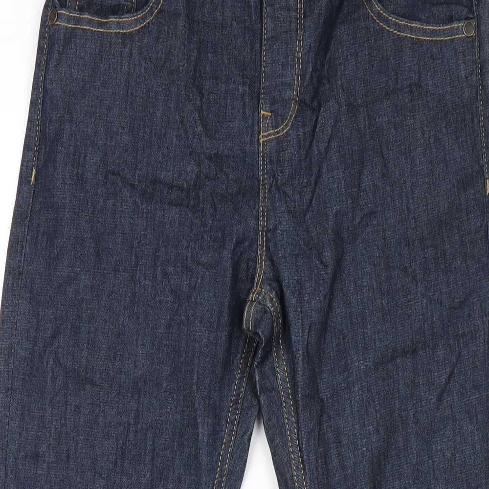 Marks and Spencer Boys Blue Cotton Straight Jeans Size 10-11 Years L27 in Regular Zip